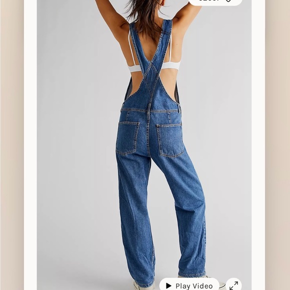 Free People We The Free Ziggy Denim Overalls size S in Saphire Blue - Picture 4 of 6